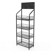 이동식 편의점 진열대 과자 매대 철제 수납대 선반, 07 - 4층 흰색 50x27x140CM