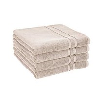 Amazon Basics GOTS 인증 유기농 면 타월 세트 6피스 섬세한 폰 미국직송 283529, 목욕 타월 (4개 팩), 섬세한 새끼 사슴