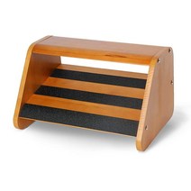 J JACKCUBE DESIGN 목재 더블 스텝 풋 레스트 책상 아래 인체 공학적 디자인 발판 미끄럼 방지 표면 다리 및 자세 지원 편안한 발 스툴 가정 및 사무실용 - MK7