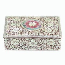 박씨상방 조선나전 채색꽃 명함함-적 장태복