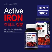 임산부 수유부 월경혈 가임기 여성 머리 어지러움 어지러울때 증상 건강 관리 에 좋은 먹는 헤모글로빈 생성 철분 영양제, 3BOX300일분)