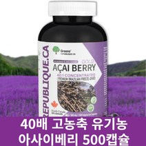 그린리퍼블릭 아사이베리 유기농 500mg 500캡슐 동결건조 40배 고농축 영양제 캐나다