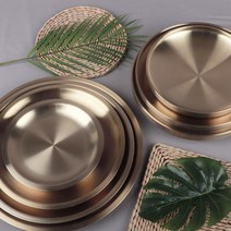 티타늄 고기 접시 19 AA 원형 스텐 식기 한식 그릇, 티타늄고기접시32.6