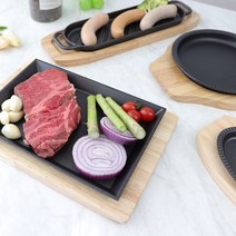 리빙아트 무쇠 불판 인덕션 주물팬 모든열원 받침포함 구이판 그릴팬 콘치즈 감바스 불팬, 05_01 정사각불판 16.5cm