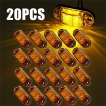 트럭화물차차폭등범용호환부품용품 20pcs 측면 마커 조명 트레일러 조명 정지 신호 표시기 led 테일 라이트 에 대 한 12v 24v 트레일러 측면 조명, 없음