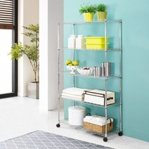 베란다정리 메탈랙 이동식 5단선반 트롤리 트롤리선반