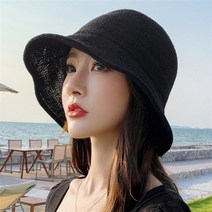 와이드챙 제주감귤 모자 창큰 여성린넨 벙거지 브랜드 새로운 여름 밀짚 여성 패션 여행 파나마 여성 트렌드 버킷 레이디 양산 통기성 태양