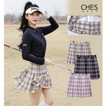 바바 체크 여성 주름스커트팬츠