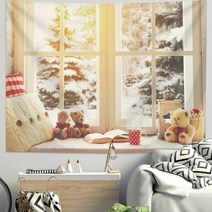 패브릭천 문가리개 주방 가림막천 공간분리 일러스트, 17-64 창턱 음료수 45 x 35 cm