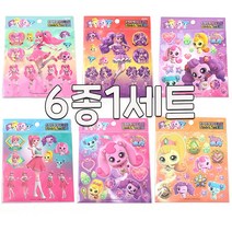 1000 반짝반짝 캐치티니핑 인스컷팅 스티커 6봉1세트, 단품