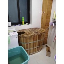 나무 목욕 작은 가정용 전신 성인 반신욕조 반신욕기 욕조 1인 간이 반신욕 가정용사우나, 100x58x80 고탄화 컬러 캡핑