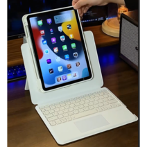 SOL 360 회전 아이패드 키보드 케이스 세로 블루투스 무선 멀티페어링 에어 프로 11 인치 12.9 거치대, 블랙