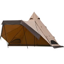 TOMOUNT 2.8M 다용도 티피 면텐트 화로대 사용가능, 브라운