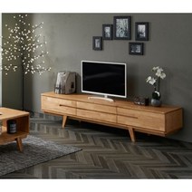 빈티지 컬러 원목 3단 클래식 TV 거실 서랍장1500 / 얇은 받침대 미니 나무, 워시-엔틱