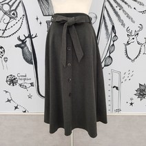 르샵 leshop LB48SK070 벨트 기모 버튼 A라인 스커트