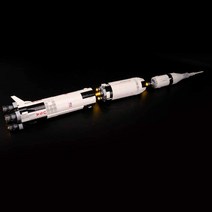 BRIKSM Led Lighting Kit for Ideas NASA Apollo Saturn V - Compatible with Lego 21309 Building Blocks, 한개옵션0