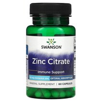 스완슨 Zinc Citrate 50 mg 60 Capsules