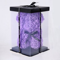미녀와야수장미 부모님꽃 선물 발렌타인데이 플라워상자 프리저브드 유리돔 결혼1주년 3주년 20주년 100일 500일 28, 2-25cm 상자