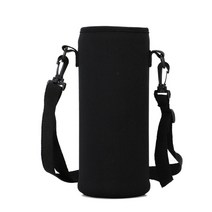자전거 물병 거치대 610-1500ml 커버 가방 파우치 스트랩 네오프렌 물 파우치 홀더 숄더 스트랩 블랙 병 캐리어 절연 가방, 1100ml 컵 세트, 협력사