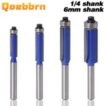 1pc 14 6mm 샹크 트림 라우터 비트 나무 템플릿 패턴 비트에 대 한 베어링 나무에 대 한 텅스텐 카바 이드 밀링 커터, [10] 4PCS 635mm shank
