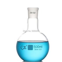 표준 반투명 마우스 19 #24 #29 # 단일 입 증류 플라스크 평평한 바닥 유리 용량 50ml ~ 2000ml 1 개, 없음, 6.150ml caliber24