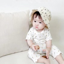 [당일배송] 아기 여름 옷 반팔 실내복 잎이랑 상하 세트 유아용