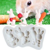 BEULRUSEU 토끼 무 푸딩 실리콘몰드, 핑크