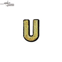 열접착식 와펜 골드스팽글 알파벳 U 자수 패치 다림질
