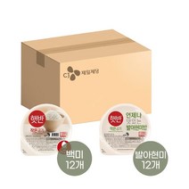 CJ제일제당 햇반 작은 공기 130g x12개+발아현미밥 작은공기 x12개