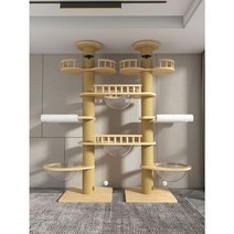 고양이 라탄하우스 큰 긁는 포스트 나무 스크레이퍼 타워 등반 프레임 단단한 집 용품, Package 3