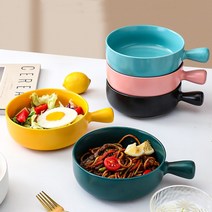 선호리빙 전자레인지 식기세척기 오븐 가능 북유럽 세라믹 손잡이 앞접시 그릇, 옐로우_1P