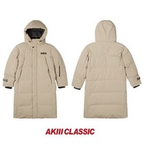 [아키클래식] 가볍고 따뜻한 구스다운 롱 패딩 자켓 베이지(남녀공용)