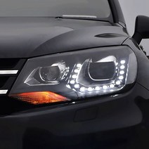 차량용 LED 헤드라이트 어셈블리 업그레이드 동적 신호 램프 바이코팔 렌즈 도구 액세서리 VW 투아렉 -2015, High Beam is Halogen, Type B One Set