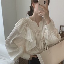 김비서블라우스 왕리본 여름 벌룬 곱창 봄 블라우스 5 6 월 결혼식 하객룩