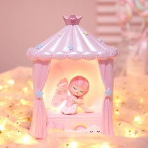 핑크 마음 한적한 유니콘 별등 창의적 여성절 침실 방 장식 선물, 1006-7A 핑크 걸 캐슬램프