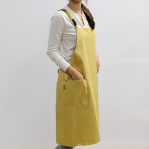 (무료 자수각인) H스트랩 공방 앞치마 / 이니셜 상호 로고_ 내일출고, 옐로우