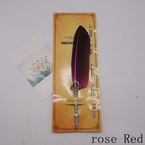 만년필 백화점 입문 명품 금 섬세한 빈티지 깃털 펜아름다운 필 세트발렌, 04 rose Red
