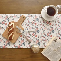 봄크 컨트리플라워 방수 테이블러너 식탁러너, 2인(110x35cm), 단일옵션