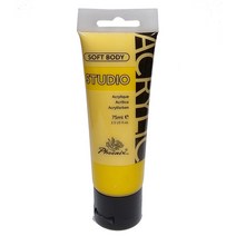 아크릴물감 STUDIO 75ml 36칼라 택1/ 대용량 화방용품 미술준비물 리필 낱색 칼라 학교 학원 학생 전문가용 공예재료, 227 Yellow Middle