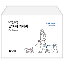 나랑너랑 남아용 강아지 기저귀, 중형, 1개, 100개입 대표사진