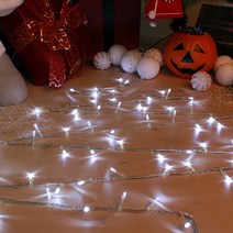 웰스트리 크리스마스전구 LED투명선200구-화이트