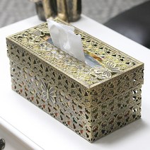 브로스코리아 철재 하트 티슈케이스 티슈커버 각티슈케이스, 신주(골드)