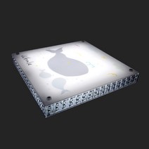 LED 키즈 아크릴 사각방등, 고래, 주광색(하얀빛), 50W