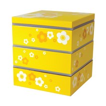 하코야 하나모단 3단사각 찬합, 옐로우