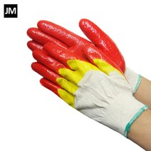 [제이엠상사] 10개묶음 송학 황이중코팅 작업용 목장갑, 10개