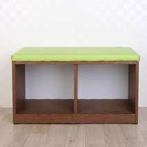 소나무공방 공간수납의자, 03.공간수납의자(80cm)-다크브라운+그린방석