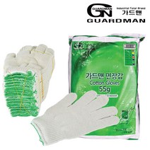 가드맨 면장갑 목장갑 55g 100켤레, 초록(손목띠)