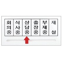 [사무피아] 화살표표지판(회의중/식사중/상담중/출장중/부재중/재실-160x80mm, 1개
