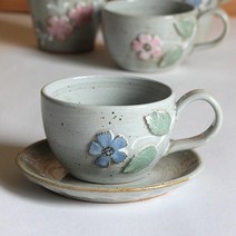 이천도자기 토비 스카이 플라워 커피잔, 1세트, 1