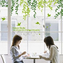 미래몰 나뭇잎 포인트 벽지 스티커, 다-022 꿈의 정원 아래